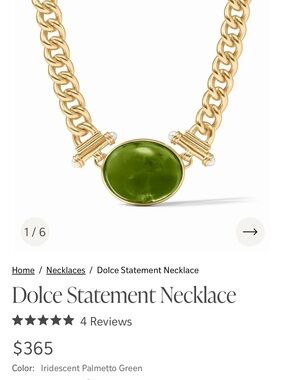 Statement Necklace in Iridescent Palmetto Green